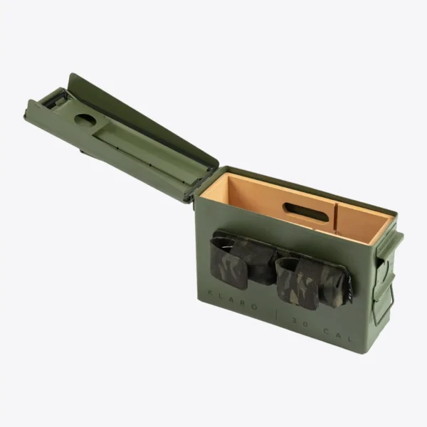 Klaro Smoke Can Ammo Box Humidor - 30 Cal Green Open
