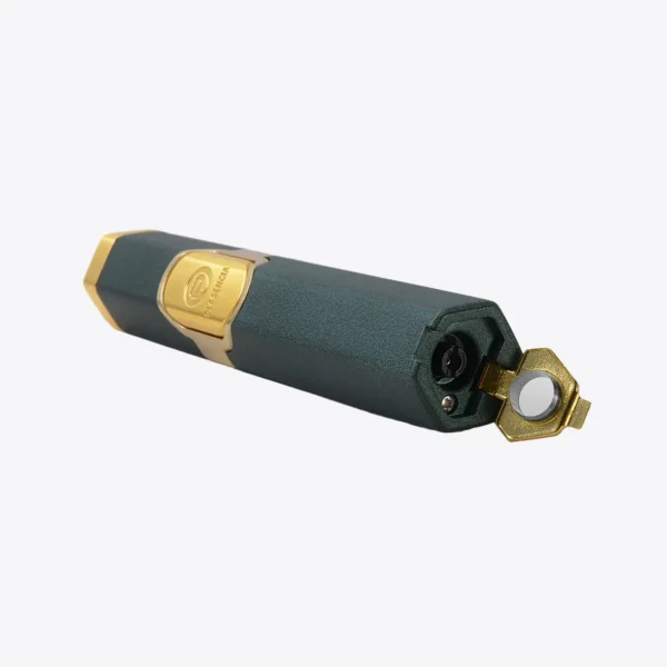 Plasencia Hexagon Triple Torch Lighter Green : Gold Punch Cut Plasencia Hexagon Triple Torch Lighter Green / Gold Punch Cut