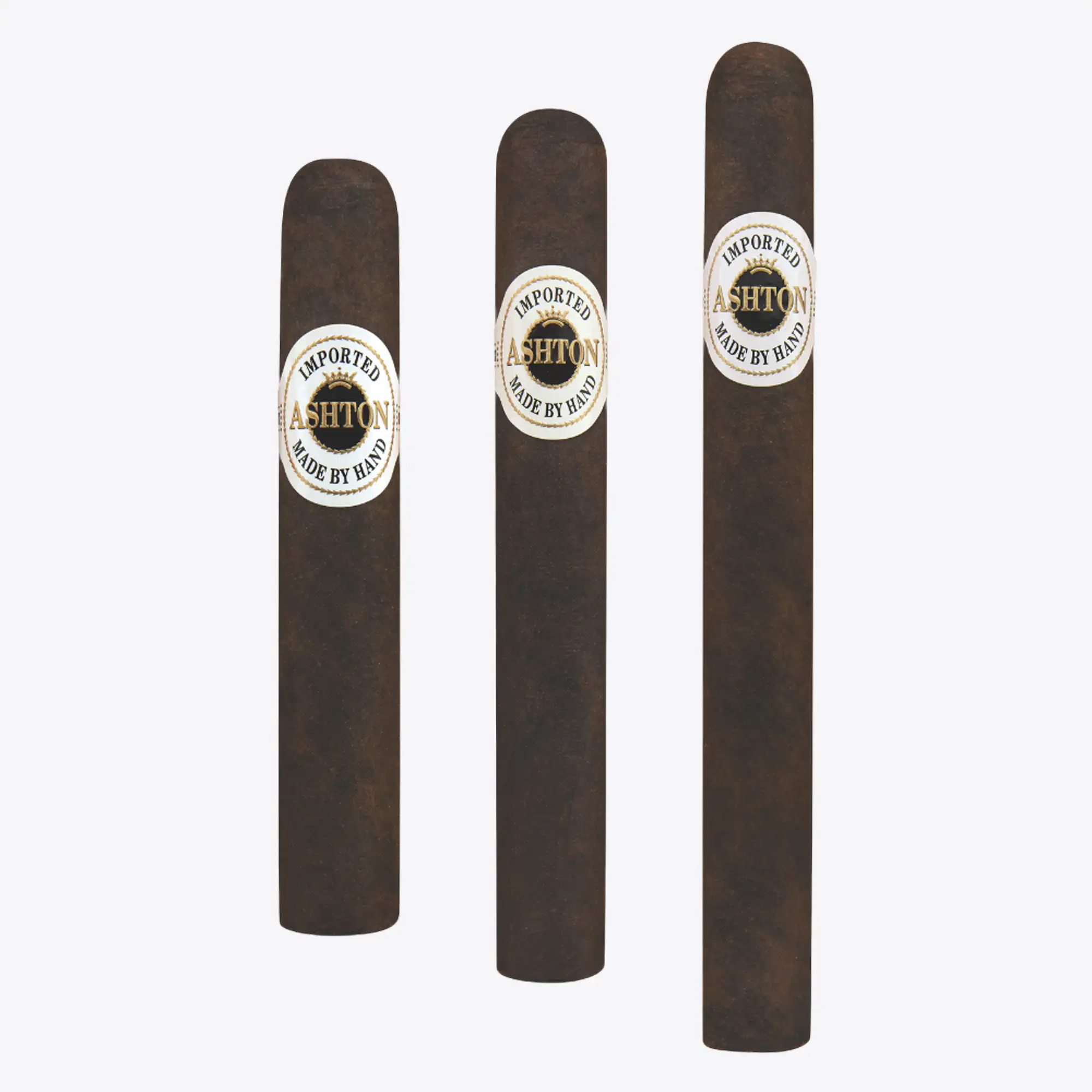 Robusto, Toro, and Churchill cigars compared side by side
