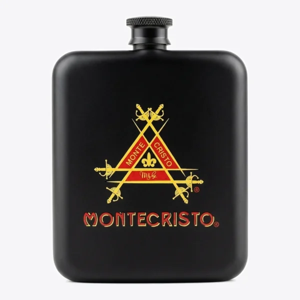 Montecristo metal hip flask in black
