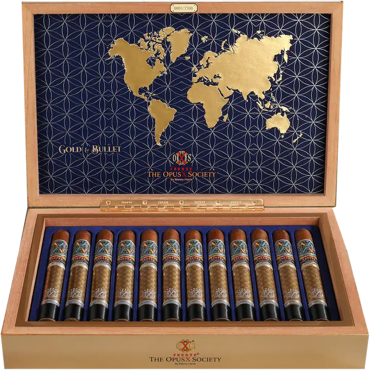 Fuente Opus X Society Gold and Bullet, open box