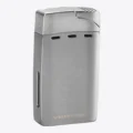 Vertigo Sickle dual flame torch lighter with cutter in silver