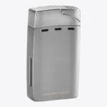 Vertigo Sickle dual flame torch lighter with cutter in silver