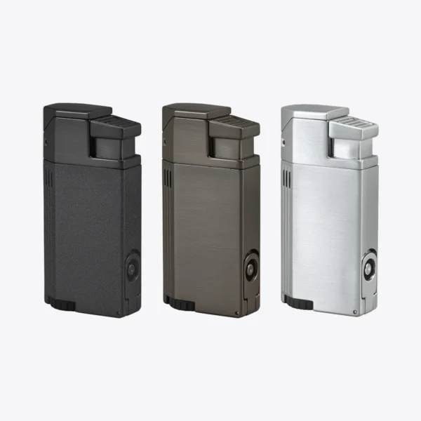 Vertigo Windsor triple torch lighters in black, gunmetal and silver