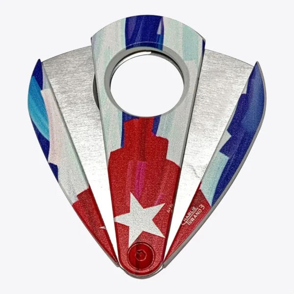 XIKAR Xi2 Straight Cutter Cuban Flag Back Open Back of the XIKAR Xi2 straight cutter in a Cuban flag design, open