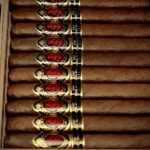 God of Fire KKP Special Reserve Toro Extra 54 in the open Macassar ebony travel humidor