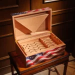 Gurkha Volition America Freedom Humidor with folded flag display