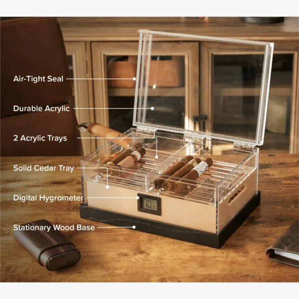 klaro-felix-pro-tupperdor-acrylic-humidor-features Klaro Felix Pro Tupperdor acrylic humidor