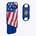 Lotus 2 Stick Cigar Case American Flag with Vertigo cutter