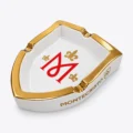 Montecristo M Collection ceramic ashtray from the side, showing three cigar rests