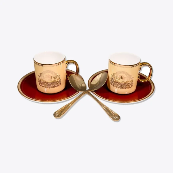 My Father Espresso Cup set of 2 with Saucers and Spoons My Father espresso cup set of 2 with saucers and spoons