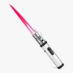 Big Flame Single Torch Lighter, silver, lit