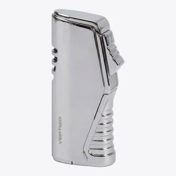 Vertigo Atlas Triple Torch with Punch Silver Vertigo Atlas triple torch lighter with punch in silver