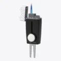 Vertigo Tee Time Single Torch Lighter Black, lit