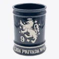 Drew Estate Liga Privada No. 9 Black Ceramic Jar Humidor, open with the lid off