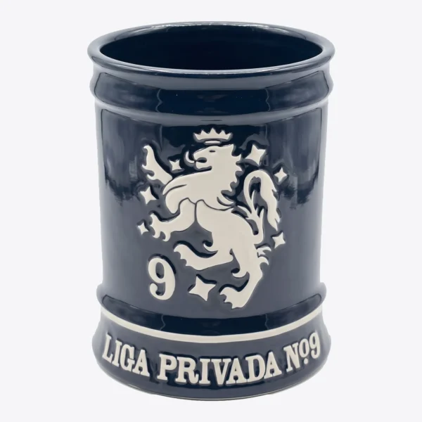 Drew Estate Liga Privada No. 9 Black Ceramic Jar Humidor Open Drew Estate Liga Privada No. 9 Black Ceramic Jar Humidor, open with the lid off