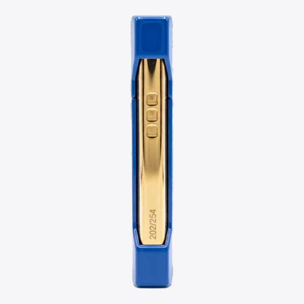 Elie Bleu Fuente Hemingway OpusX J-12 Jet Lighter Blue and Gold Side Elie Bleu Fuente Hemingway OpusX J-12 Jet Lighter Blue and Gold, side