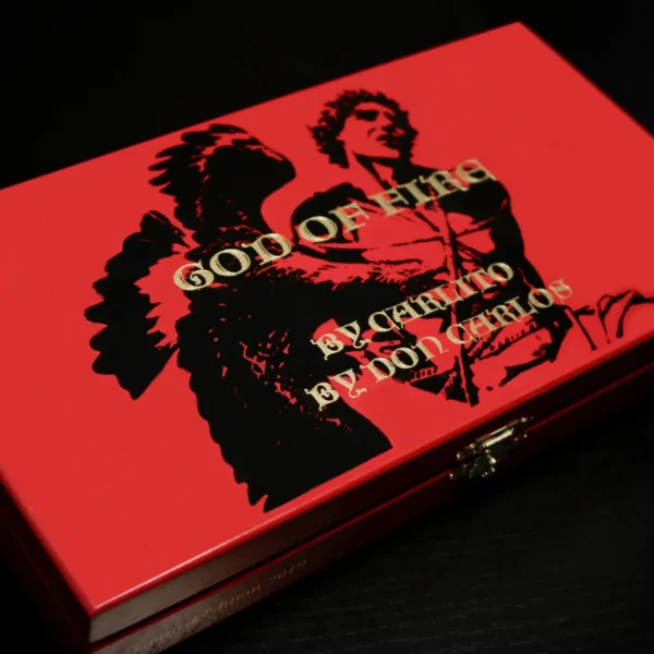 God of Fire By Don Carlos and Carlito Limited Edition 5 Cigar Gift Box God of Fire By Don Carlos and Carlito Limited Edition 5 Cigar Gift Box, red lid
