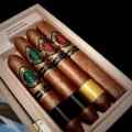 God of Fire KKP 4 Cigar Special Selection in its travel humidor, open