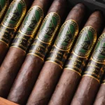 Row of Andalusian Bull 10th Anniversary Maduro cigars in the box